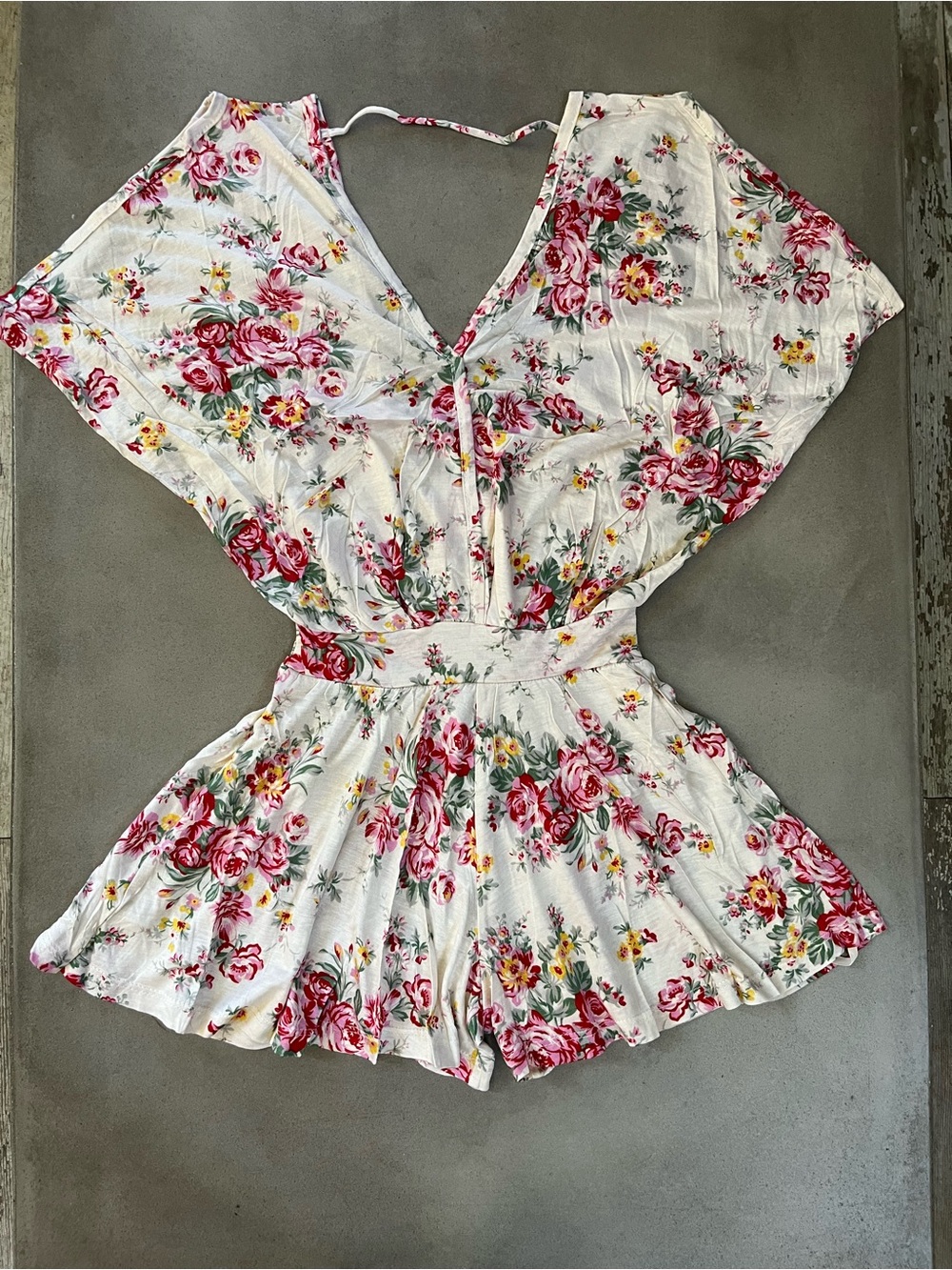 Pins & Needles Anthropologie Floral Rose Sleeveless Romper Size XS New